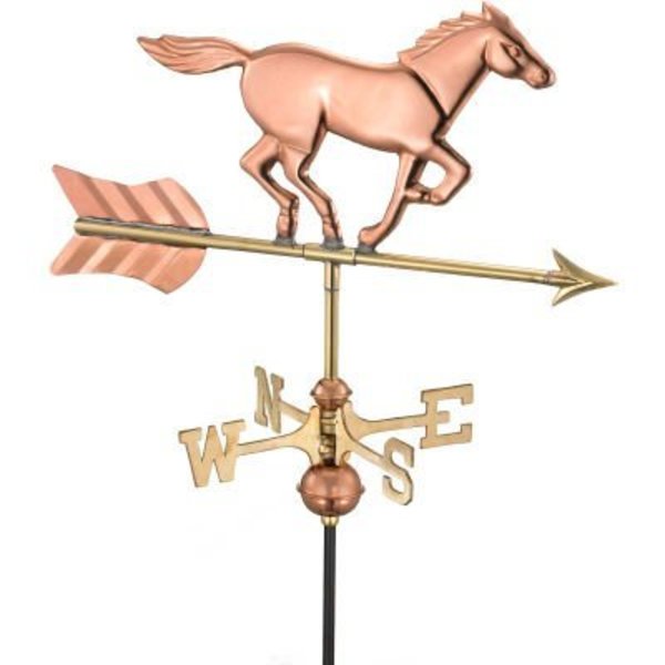 Good Directions Good Directions Horse Garden Weathervane, Polished Copper w/Roof Mount 801PR